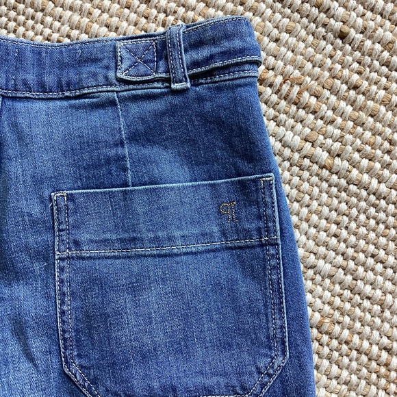 Pilcro Wide-Leg Flare Jeans in Medium Blue Denim - Picture 6 of 6